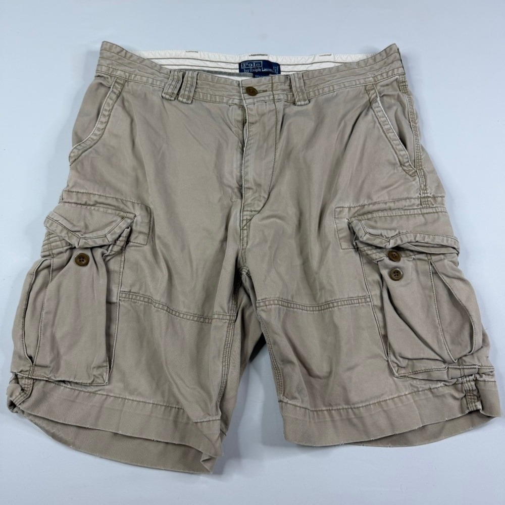Vtg Polo Ralph Lauren Cargo Shorts Mens 36 Khaki Classic Paratrooper Utility